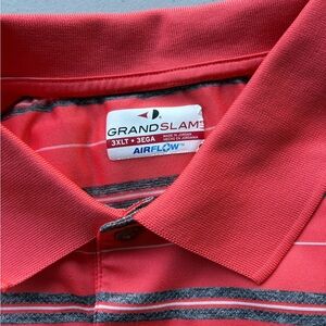 Grand Slam Men's Coral Polo Shirt Airflow material 3XLT